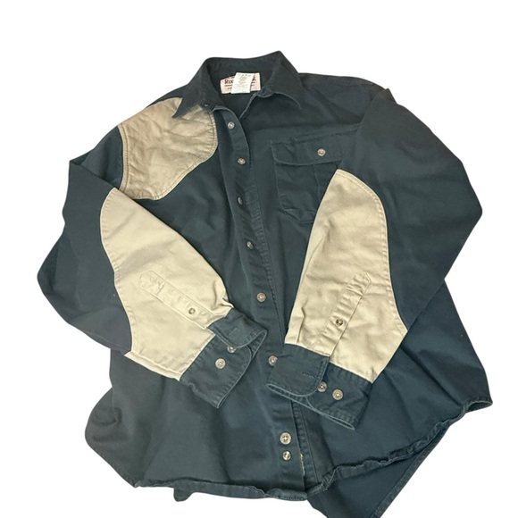 Wrangler Rugged Wear blue and tan Shirt - Picture 3 of 5
